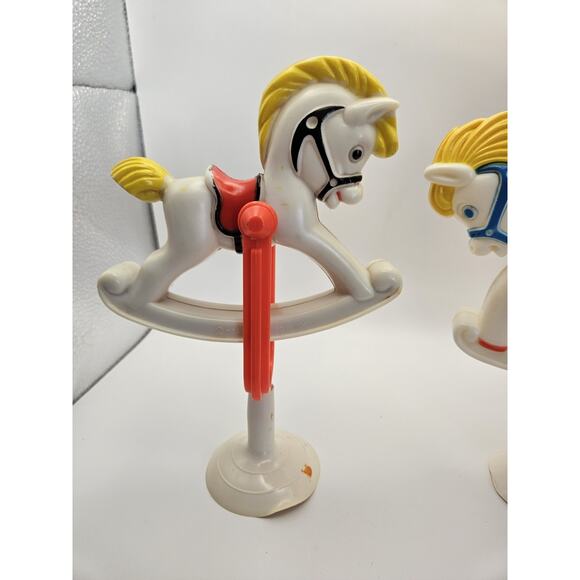 Lot Of 2 Vintage STAHLWOOD ROCKING HORSE RATTLES w/ Sunction Cup - 1950's - Picture 2 of 8